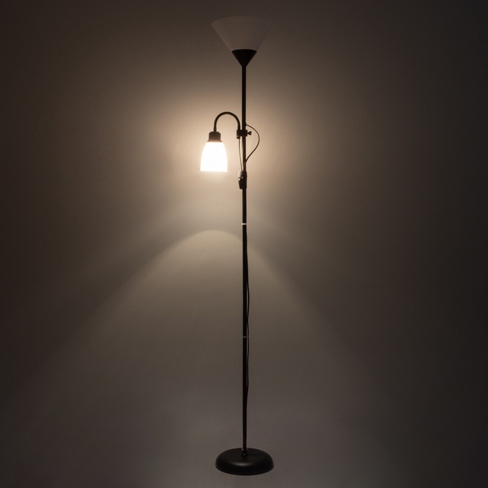 Торшер  Торшер "Тренд 2" 1х40Вт Е27+1хЕ27 40Вт черный 22х22х180 см.