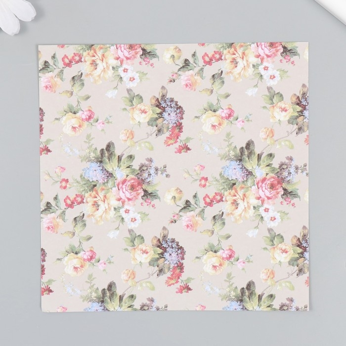 Набор бумаги для скрапбукинга 12 листов 12 дизайнов Набор бумаги для скрапбукинга 12 листов 12 дизайнов "Летнее цветение" 160 гр 15,2х15,2 см