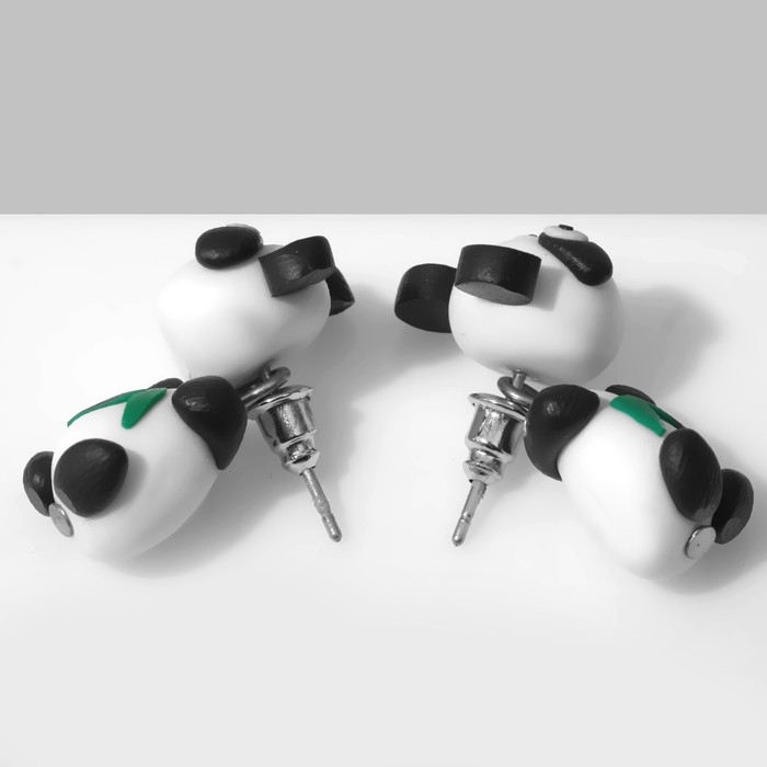 Серьги «Панды», цвет чёрно-белый Серьги «Панды», цвет чёрно-белый