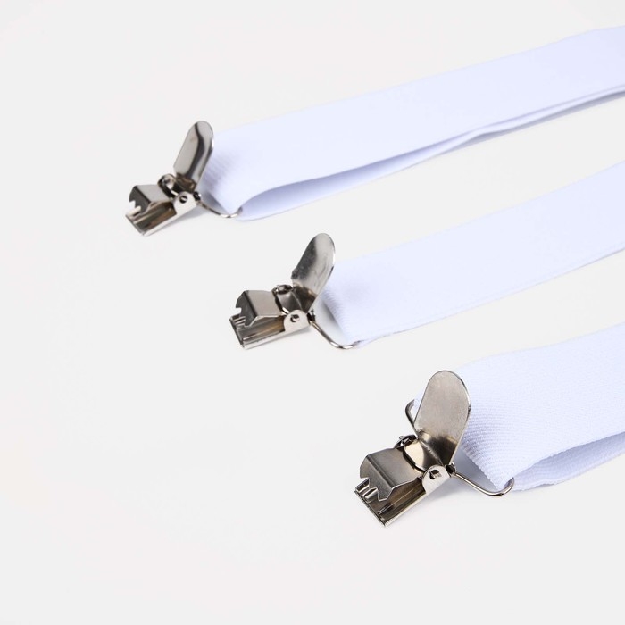 Подтяжки взрослые, ширина 3.5 см, цвет белый Подтяжки взрослые, ширина 3.5 см, цвет белый