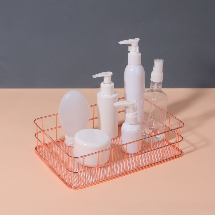 Органайзер для хранения косметических принадлежностей &laquo;РАФАЭЛЬ&raquo;, 24,5 &times; 16,5 &times; 6,5 см, цвет бронзовый