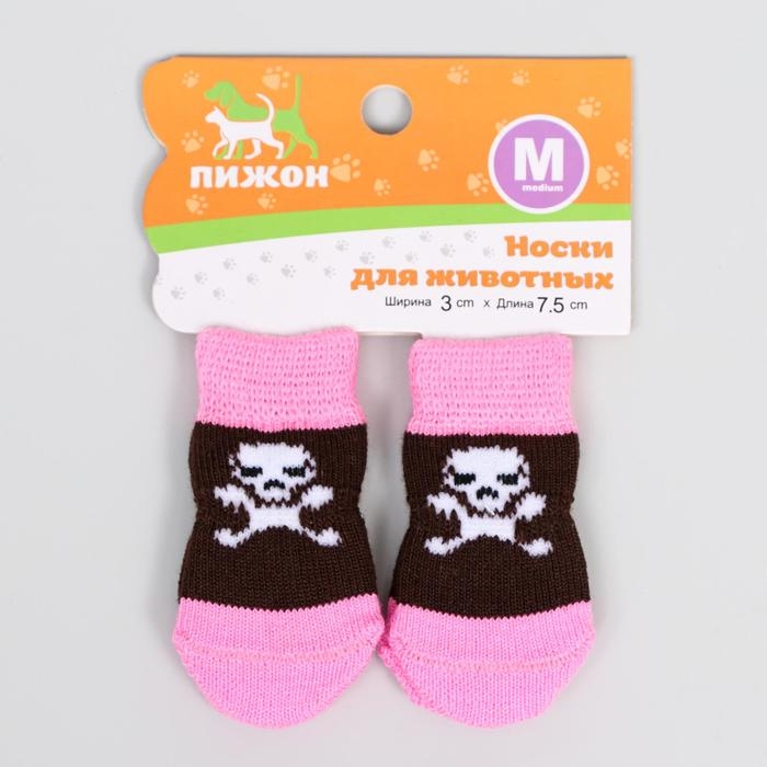 Носки нескользящие  Носки нескользящие "Пиратские", M (3/4 * 7 см), набор 4 шт