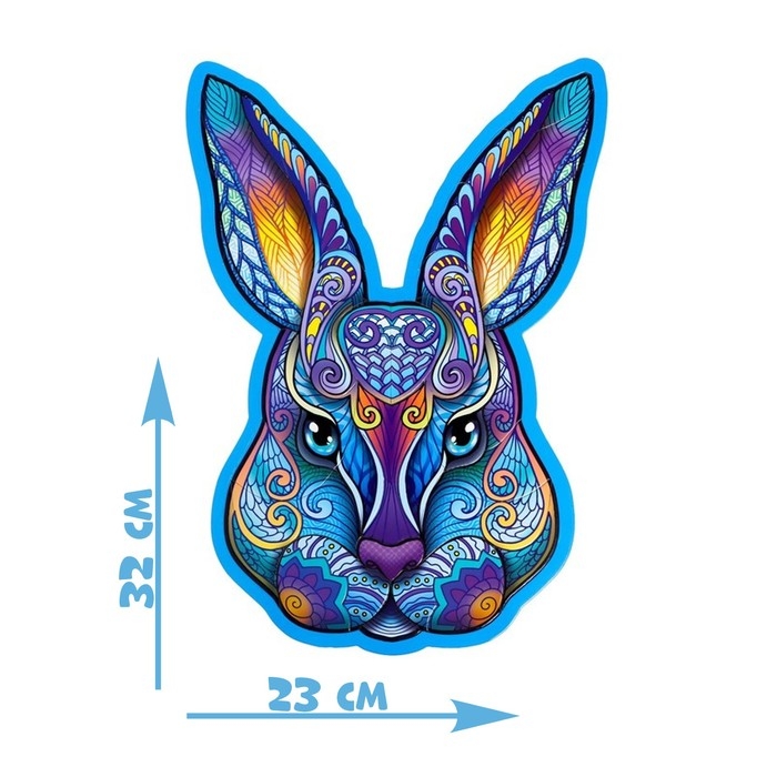 Фигурный пазл «Заяц», на подложке, 56 деталей Фигурный пазл «Заяц», на подложке, 56 деталей