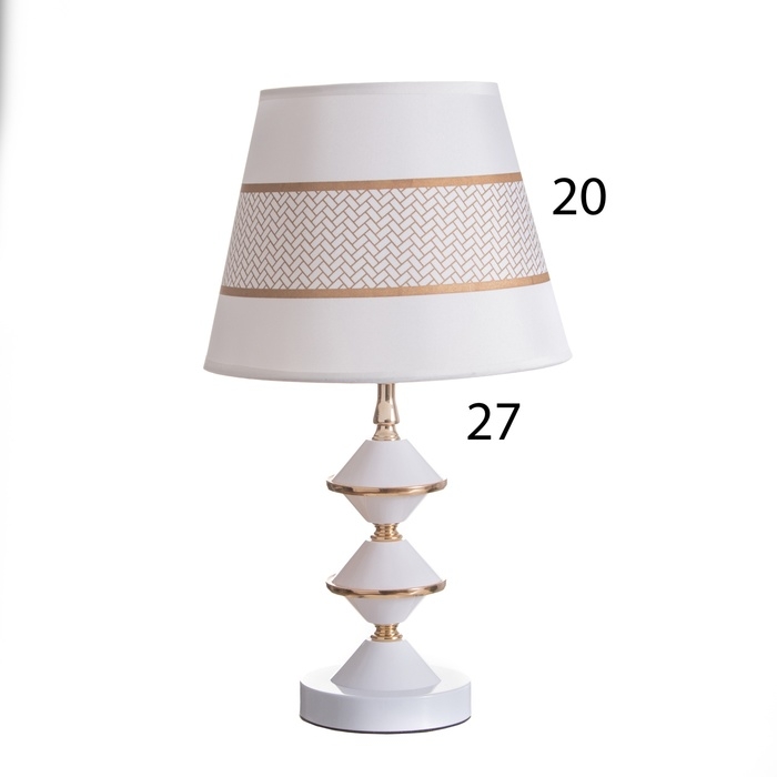 Лампа настольная Лампа настольная "Кристи" 1х40Вт Е27 белый/золото 25х25х41см