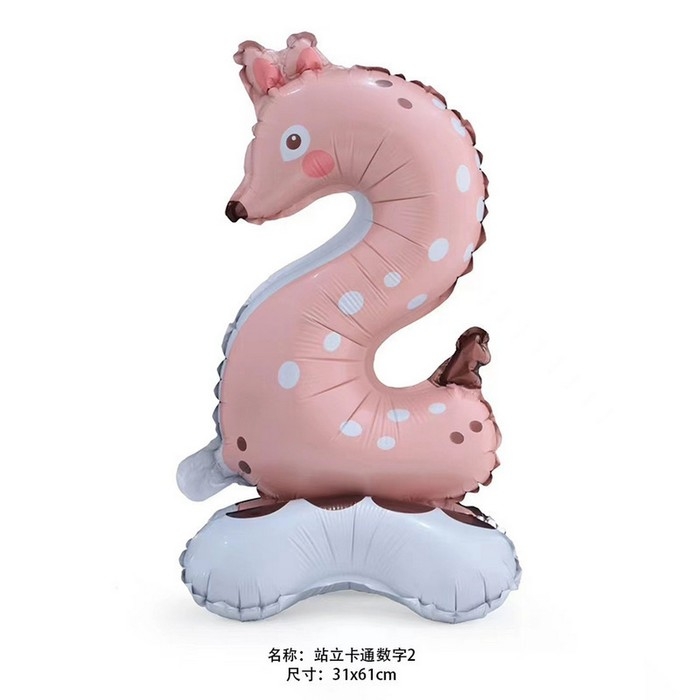 Шар фольгированный 24 Шар фольгированный 24" «Цифра 2» на подставке, оленёнок