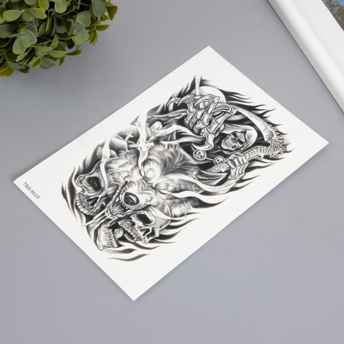 Татуировка на тело чёрная Татуировка на тело чёрная "Предвестник" 12х19 см