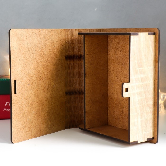 Новогодняя шкатулка-книга "Снегири" 14х12х5 см