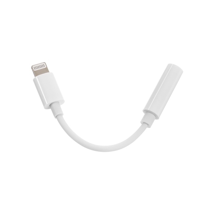 Переходник  Lightning на Jack 3.5, музыка + гарнитура, BT, белый Переходник  Lightning на Jack 3.5, музыка + гарнитура, BT, белый