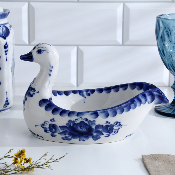 Подставка под половник «Уточка», 13х21 см, гжель Подставка под половник «Уточка», 13х21 см, гжель