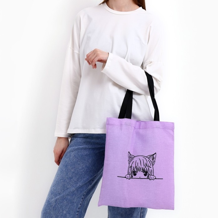 Шопер детский для девочки «Девочка», 35 х 0,5 х 40 см, вышивка, розовый Шопер детский для девочки «Девочка», 35 х 0,5 х 40 см, вышивка, розовый