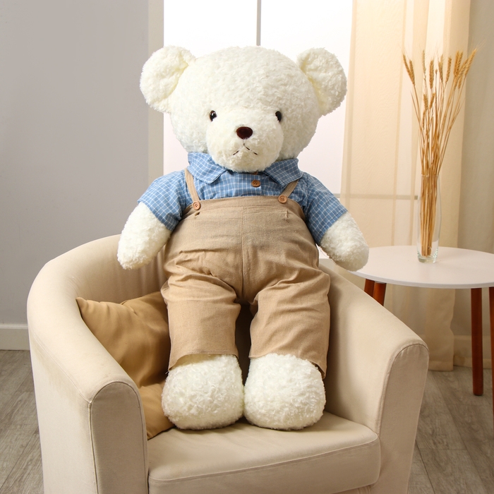 Мягкая игрушка «Медведь», в голубой рубашке, 100 см Мягкая игрушка «Медведь», в голубой рубашке, 100 см