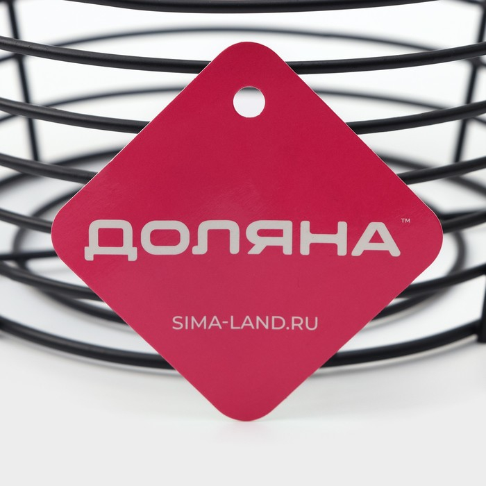 Фруктовница Доляна, 19,5×19,5×13 см, цвет чёрный