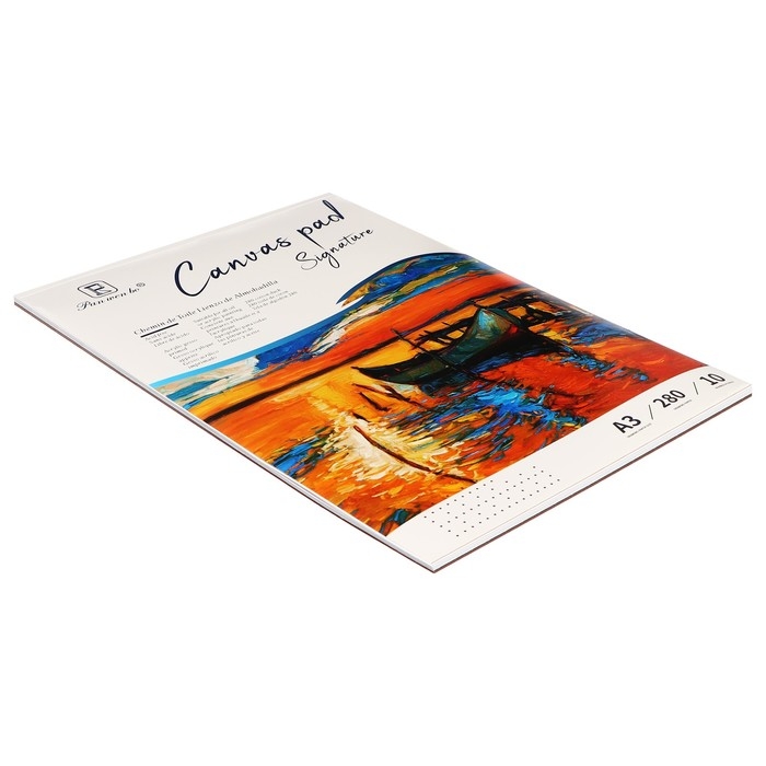 Альбом для рисования, холсты грунтованные, А3, 10 листов, плотность 280г/м,для акрила и масла Альбом для рисования, холсты грунтованные, А3, 10 листов, плотность 280г/м,для акрила и масла