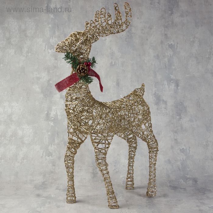Светодиодная фигура «Олень золотистый» 50 × 85 × 18 см, металл, 220 В, свечение тёплое белое Светодиодная фигура «Олень золотистый» 50 × 85 × 18 см, металл, 220 В, свечение тёплое белое