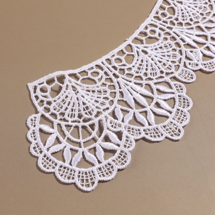 Воротник пришивной, гипюровый, 21 × 7 см, цвет белый Воротник пришивной, гипюровый, 21 × 7 см, цвет белый