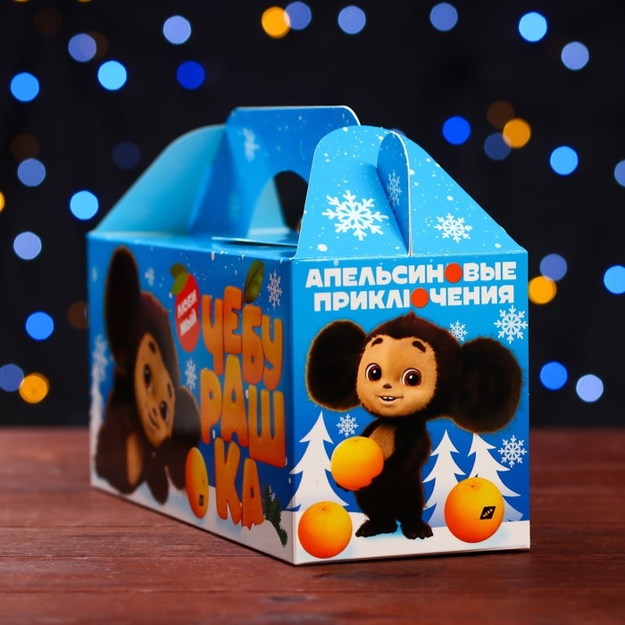 Новый год. Подарочная коробка Новый год. Подарочная коробка "Чебурашка", 25 х 9,5 х 11 см.