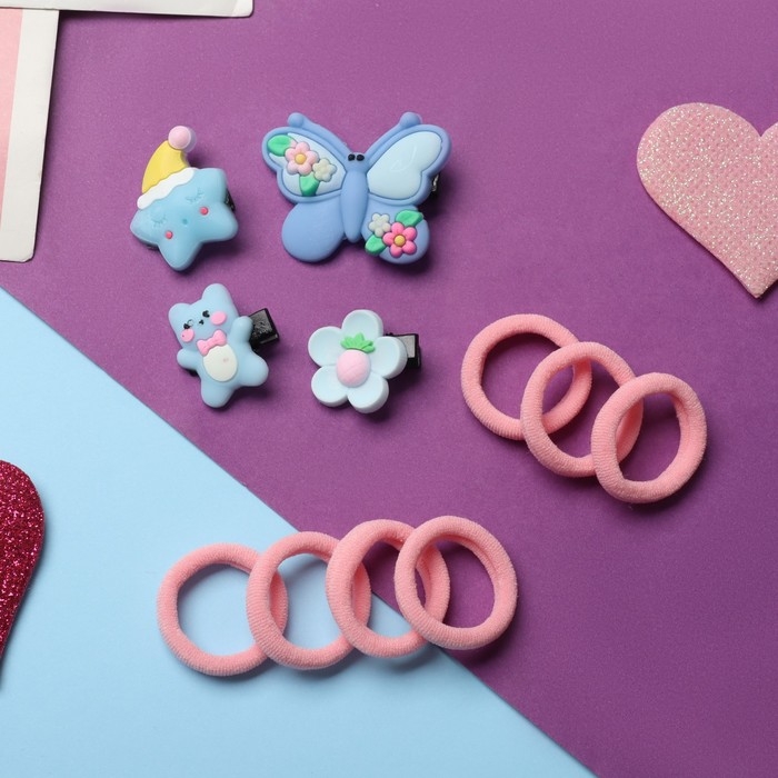 Набор для волос Набор для волос "Выбражулька" (10 резинок,4 зажима) бабочка