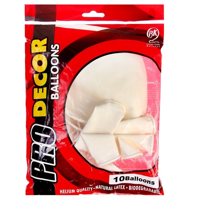 Шар латексный 24 Шар латексный 24" Пастель белый, набор 10 шт.