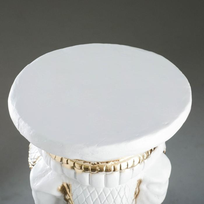 Фигура - подставка  Фигура - подставка "Три слона" бело-золотая, 28х28х50см