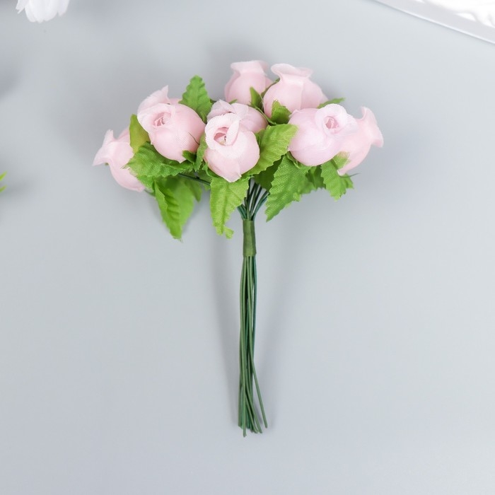 Цветы для декорирования Цветы для декорирования "Роза Бланка" светло-розовая 1 букет=12 цветов 10 см