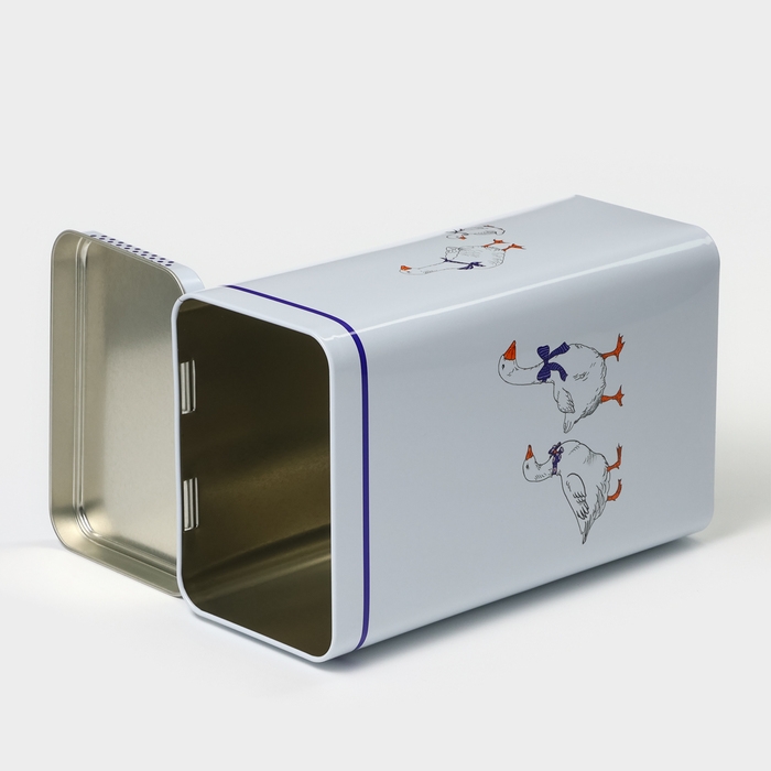 Банка для сыпучих продуктов «Гуси»,2,7 л, 13,5 х 9,5 х 21,5 см, жесть