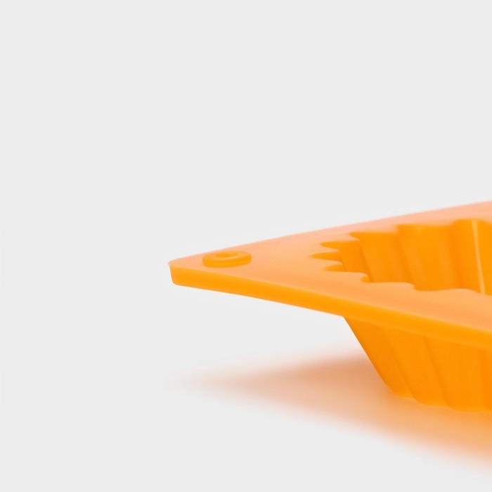 Форма для выпечки Доляна «Сладости. Круг реб», силикон, 28×21 см, 12 ячеек, d=6 см, d по дну = 4 см, цвет оранжевый Форма для выпечки Доляна «Сладости. Круг реб», силикон, 28×21 см, 12 ячеек, d=6 см, d по дну = 4 см, цвет оранжевый