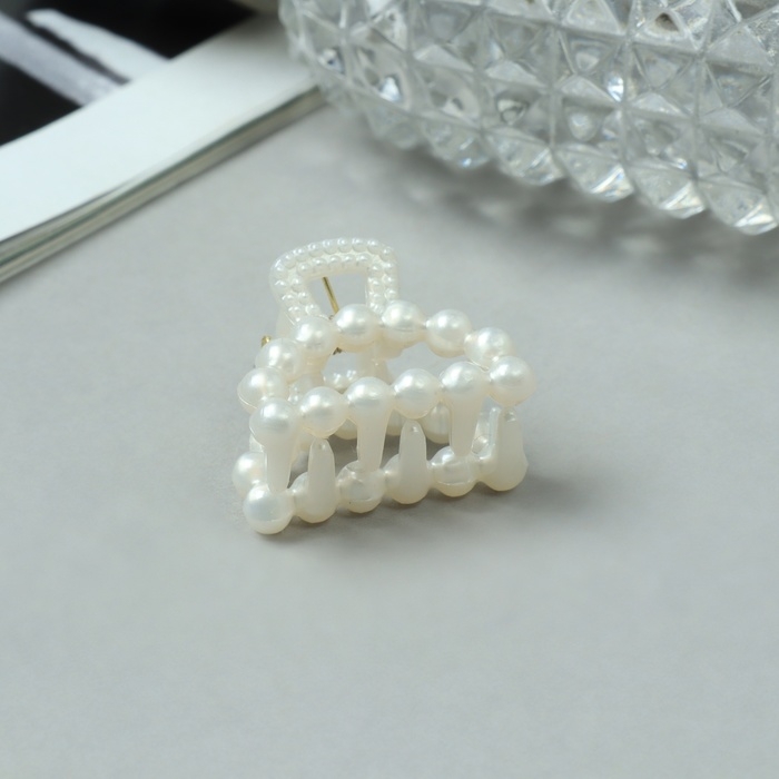 Краб для волос  Краб для волос "Авена" (набор 6 шт) дуга, 2,5 см, белый