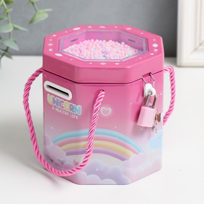 Копилка металл с замочком Копилка металл с замочком "Сказочные сюжеты. Шестиугольник" МИКС 11,5х11,5х12 см