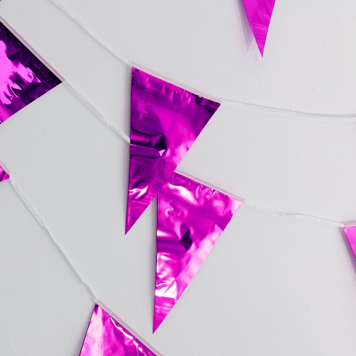 Гирлянда «Флажки», 20 флажков, 10 метров, цвет фиолетовый Гирлянда «Флажки», 20 флажков, 10 метров, цвет фиолетовый