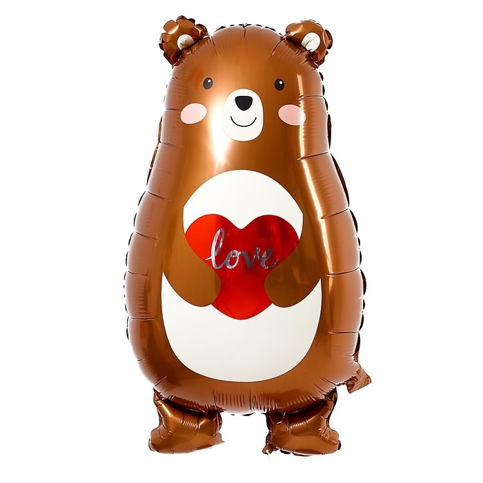 Шар фольгированный 31" &laquo;Мишка с сердцем&raquo;