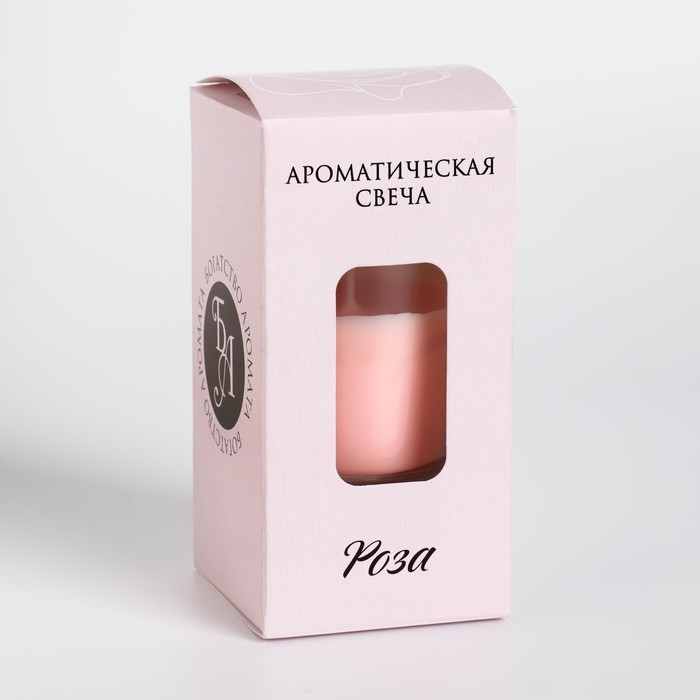 Свеча ароматическая в стакане  Свеча ароматическая в стакане "Нюд", 5х6 см, роза