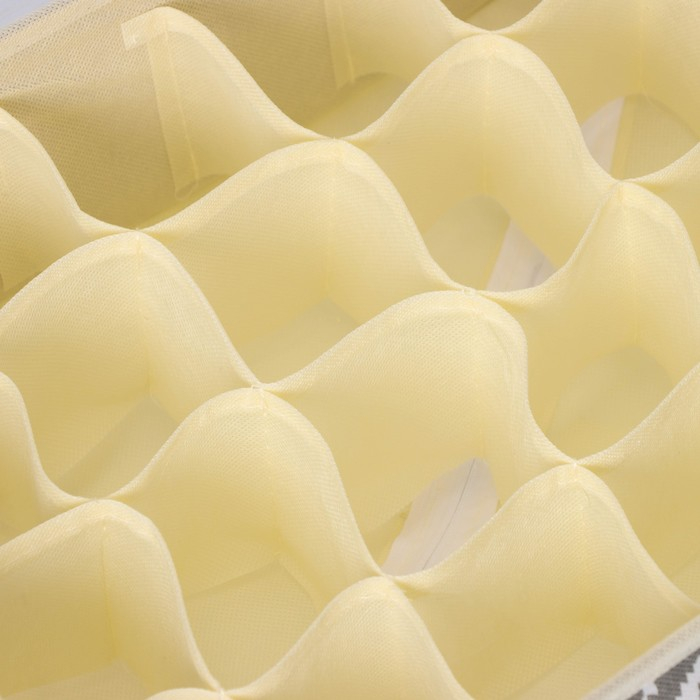 Органайзер для хранения белья с крышкой Доляна «Ромбы», 24 ячеек, 38×30×12 см, цвет серый Органайзер для хранения белья с крышкой Доляна «Ромбы», 24 ячеек, 38×30×12 см, цвет серый