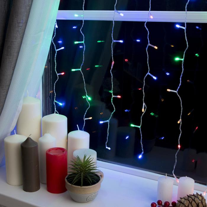 Гирлянда «Занавес» 2 × 1.5 м, IP20, прозрачная нить, 360 LED, свечение мульти, 8 режимов, 220 В Гирлянда «Занавес» 2 × 1.5 м, IP20, прозрачная нить, 360 LED, свечение мульти, 8 режимов, 220 В