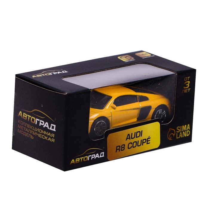 Машина металлическая AUDI R8 COUPE, 1:64, цвет жёлтый Машина металлическая AUDI R8 COUPE, 1:64, цвет жёлтый