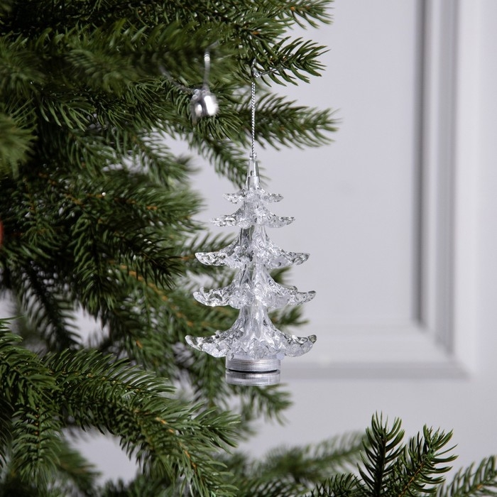 Ёлочная игрушка «Хрустальная ёлочка» 18 см, от батареек, свечение мульти (RGB) Ёлочная игрушка «Хрустальная ёлочка» 18 см, от батареек, свечение мульти (RGB)