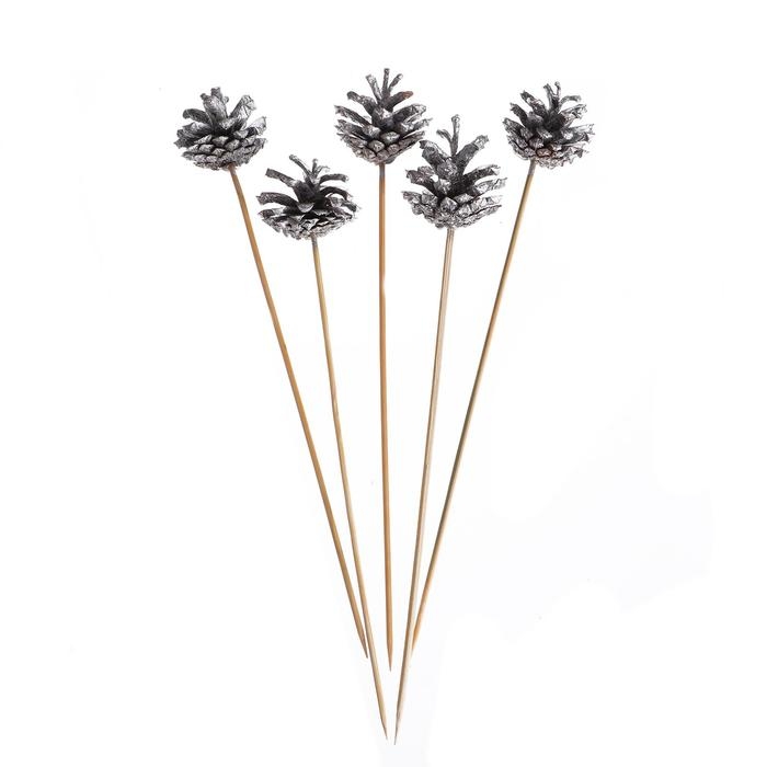 Новогодний декор «Букет серебряных шишек» Новогодний декор «Букет серебряных шишек»