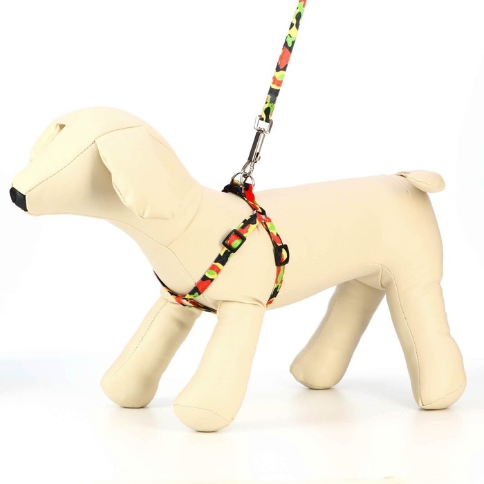 Комплект "Камуфляж", ОШ 16,5-27, ОГ 21-35 см, 120 х 1 см, капрон, красно-чёрно-зеленый