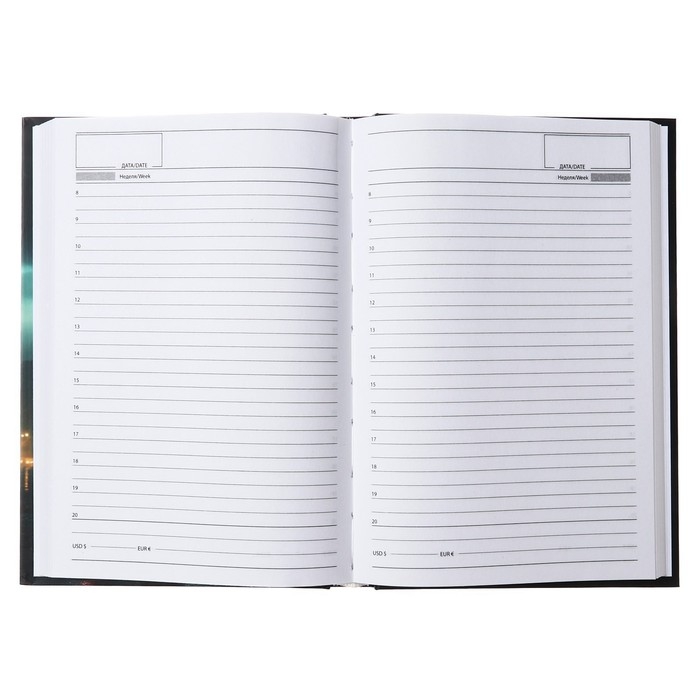 Ежедневник недатированный на сшивке А5 160 листов, картон 7БЦ, матовая ламинация, выборочный лак, Машина в ночи Ежедневник недатированный на сшивке А5 160 листов, картон 7БЦ, матовая ламинация, выборочный лак, Машина в ночи