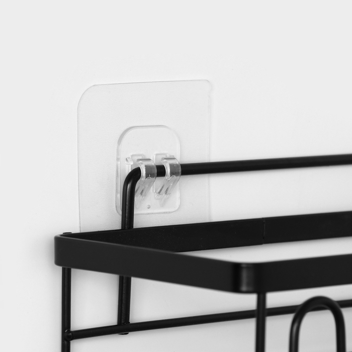 Полка для ванной прямая, набор 2 шт, 23,5×10×7,5 см, 33×12×9 см, черная Полка для ванной прямая, набор 2 шт, 23,5×10×7,5 см, 33×12×9 см, черная