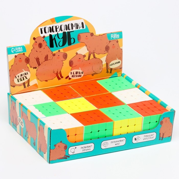 Кубик Рубика, игрушка механическая «Цвета» 6,5х6,5х6,5см , в шоубоксе