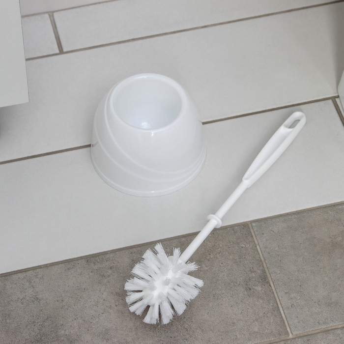 Ёршик для унитаза с подставкой BEROSSI Aqua, 13×13×36 см, цвет белый Ёршик для унитаза с подставкой BEROSSI Aqua, 13×13×36 см, цвет белый