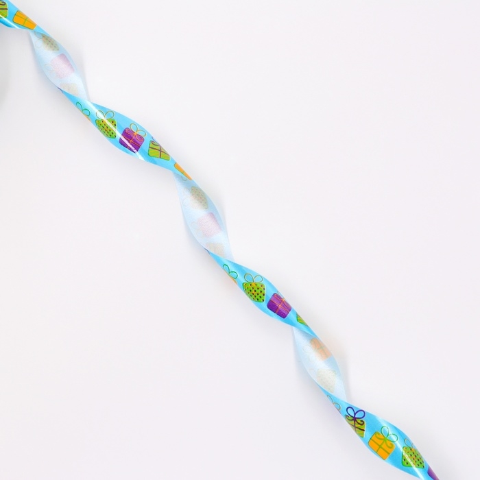 Лента для декора и подарков, Лента для декора и подарков, "Подарки", голубой, 2 см х 50 м