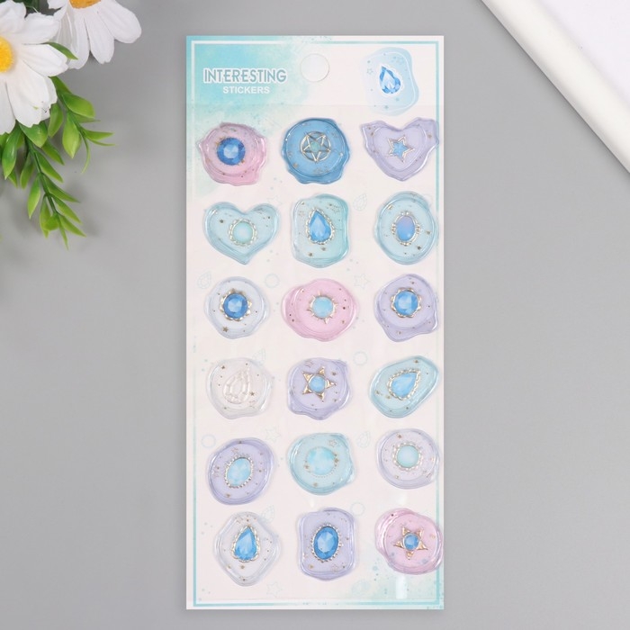 Наклейки для творчества пластик Наклейки для творчества пластик "Голубые богатства" 9,3х20,4 см