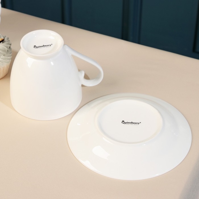 Чайная пара фарфоровая «Barista», 440 мл, белая Чайная пара фарфоровая «Barista», 440 мл, белая