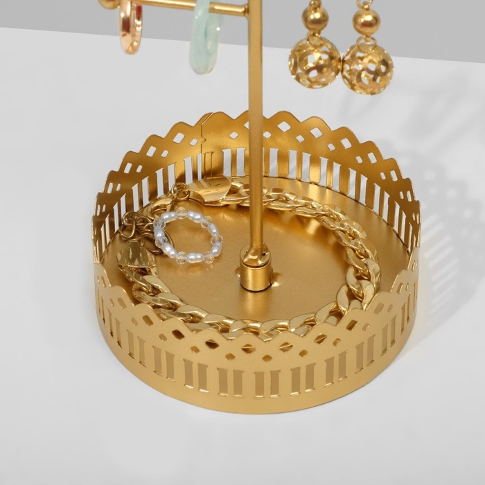 Подставка для украшений с местом для хранения &laquo;Сканди&raquo;, 12,5&times;28,5 см, цвет золото