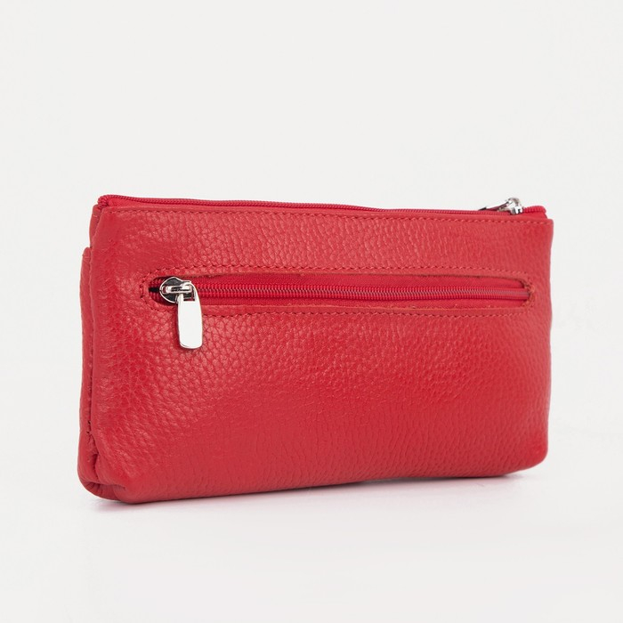 Кошелёк-ключница женский на молнии, цвет красный Кошелёк-ключница женский на молнии, цвет красный