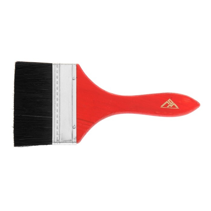 Кисть плоская ЛОМ, смешанная щетина, деревянная рукоятка, 4 Кисть плоская ЛОМ, смешанная щетина, деревянная рукоятка, 4", 100 мм