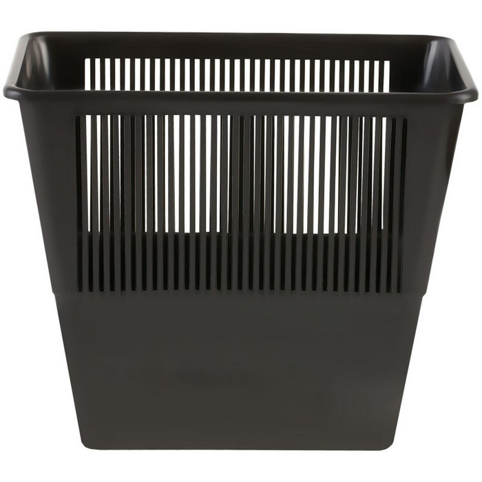 Корзина для бумаг и мусора Стамм, 12 литров, пластик, сетчатая, прямоугольная, черная Корзина для бумаг и мусора Стамм, 12 литров, пластик, сетчатая, прямоугольная, черная