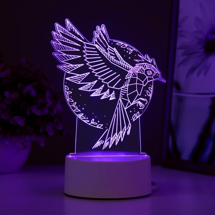 Светильник  Светильник "Птица" LED RGB от сети 13,5х9,5х16,9 см RISALUX