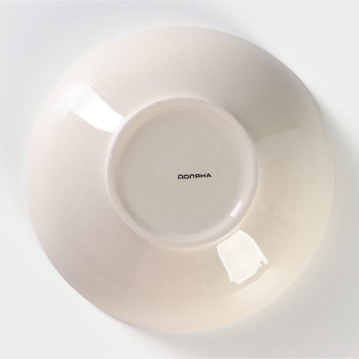 Тарелка керамическая глубокая Доляна «Подсолнух», 540 мл, d=18 см, цвет зелёный